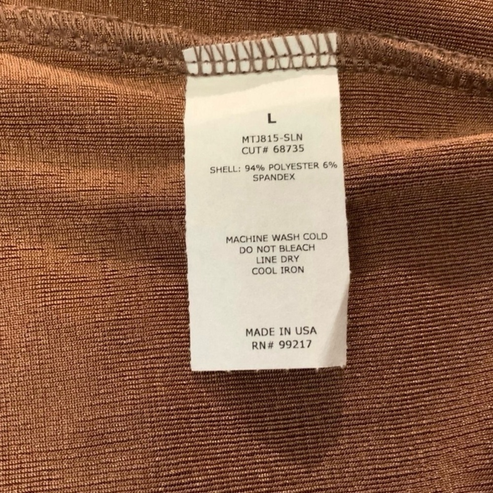 Moa Moa Womens Draped One Shoulder Asymmetric Top Size L Ruched Stretch Brown - Picture 10 of 11